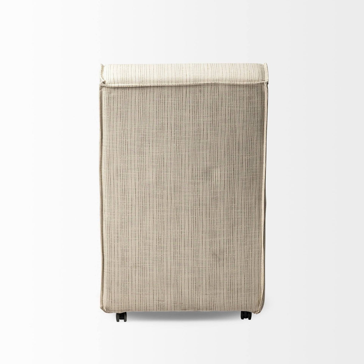 Cream-Toned Fabric Dining Chair with Wooden Base P622