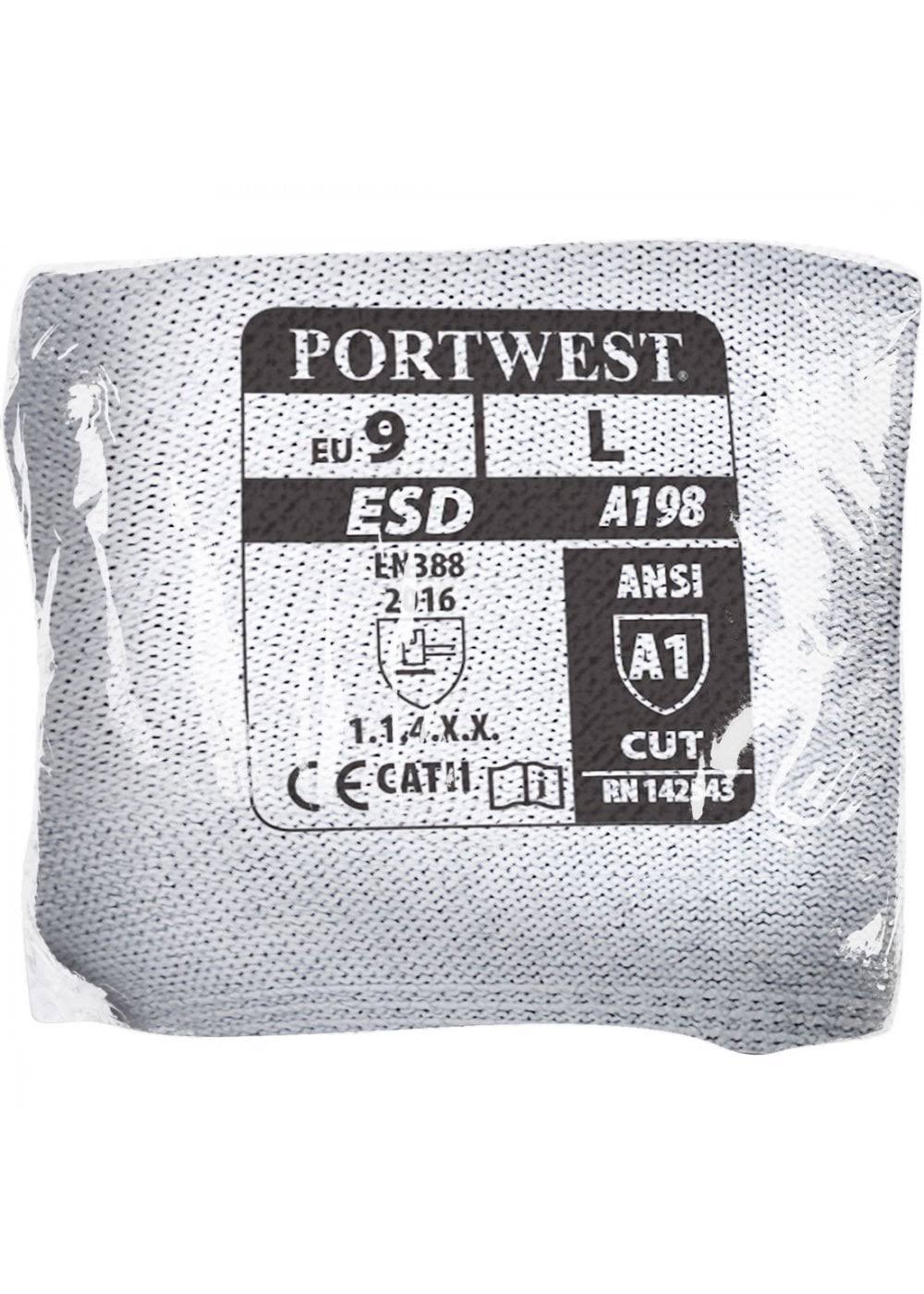 Antistatic PU Fingertip Glove Grey Y68250