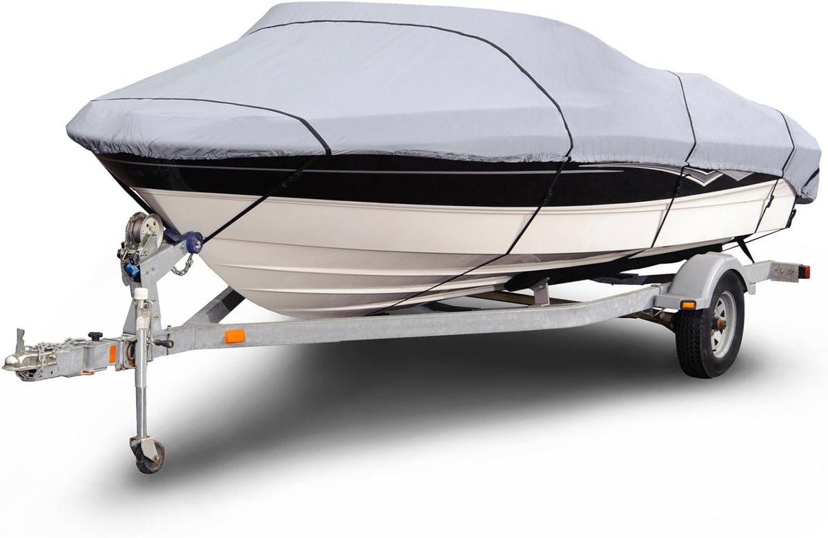 Gray Waterproof Boat Cover 16'-18' Long N47296