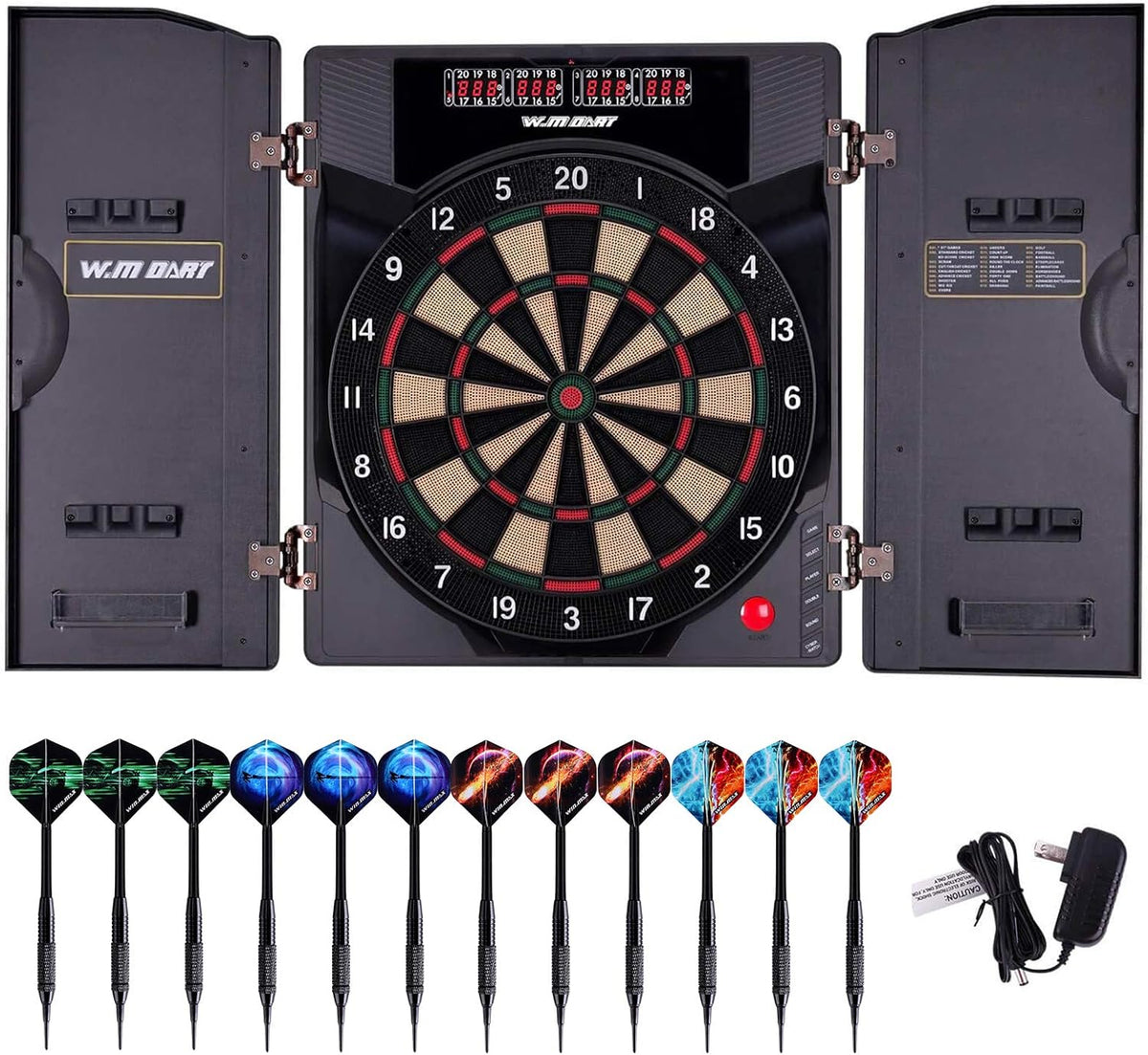 Electronic Soft Tip Dartboard Set with Cabinet H372473