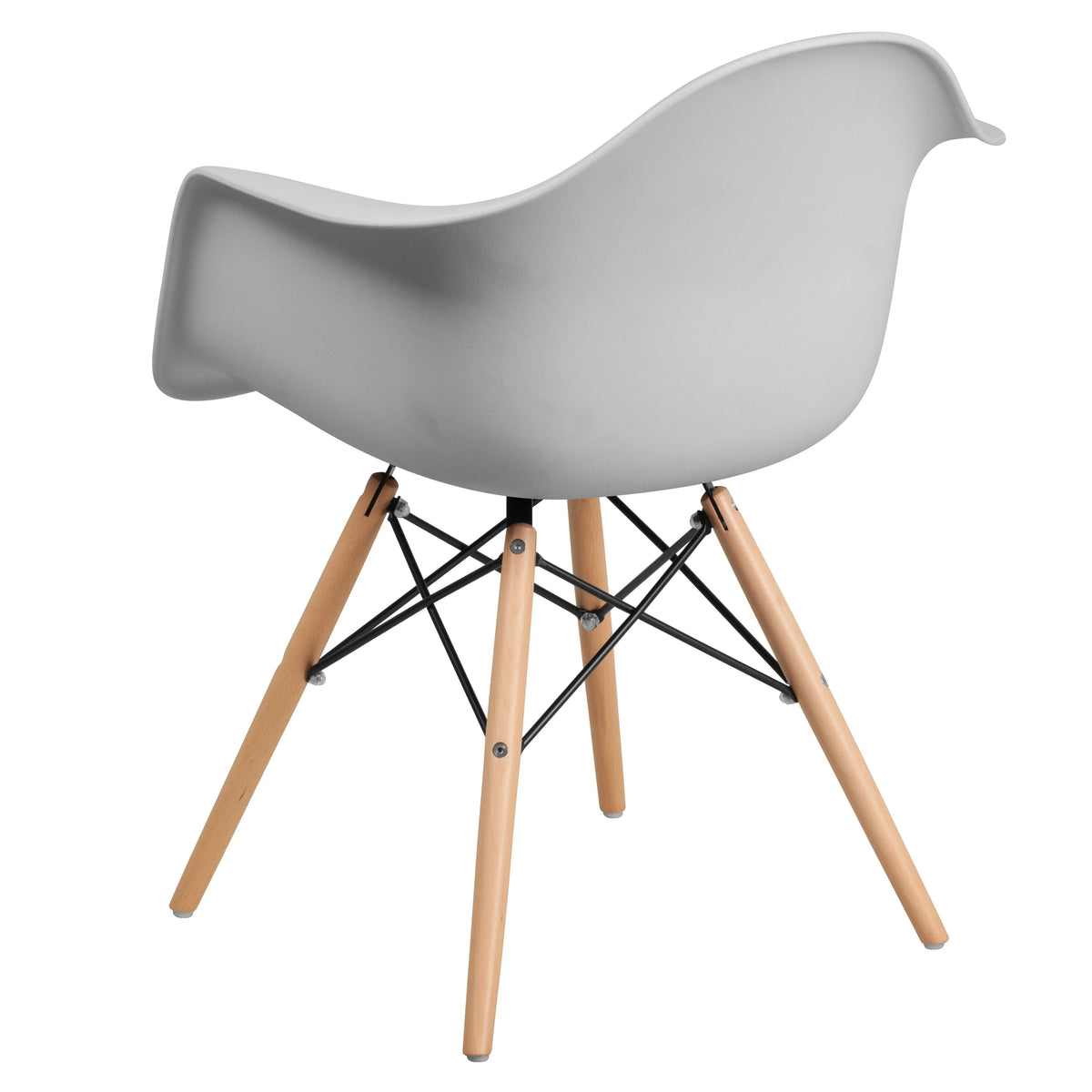 White Arm Chair with Wood Legs X8733