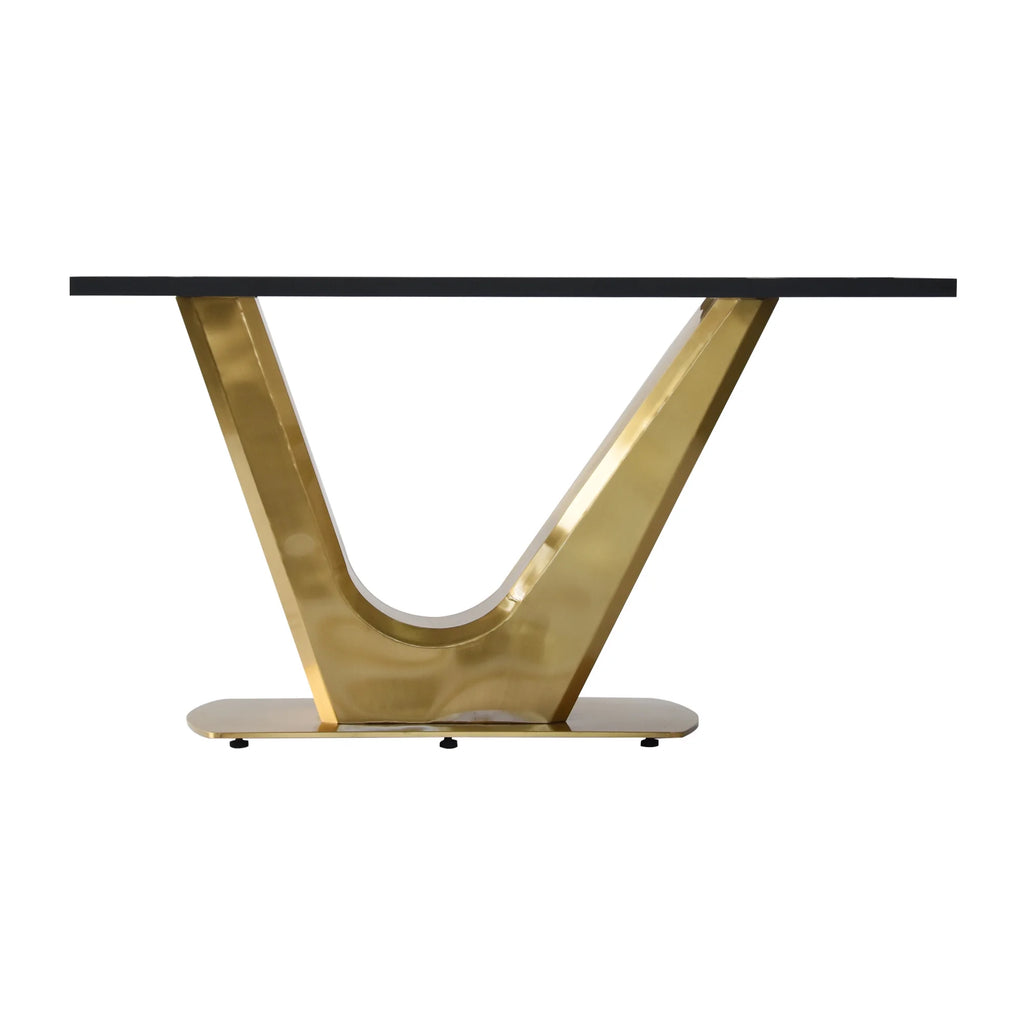 Dining Table with Golden V-Shaped Legs E707761