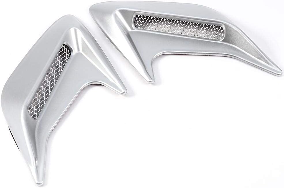 Silver Pack of 2 Car Hood Air Flow Vent Cover I438