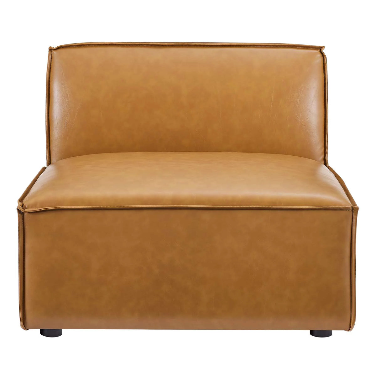 Tan 6-Piece Vegan Leather Sectional Sofa F16038