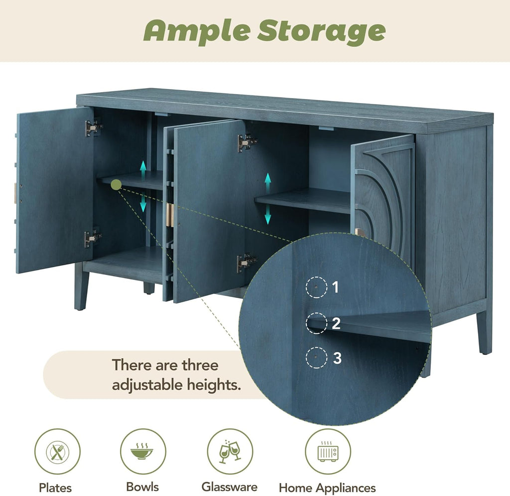 60" Storage Cabinet with Metal Handle W892975