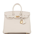 Birkin 25 Craie Togo Gold Hardware P381
