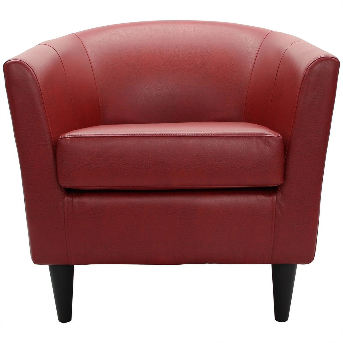 Red Faux Leather Club Chair G6528