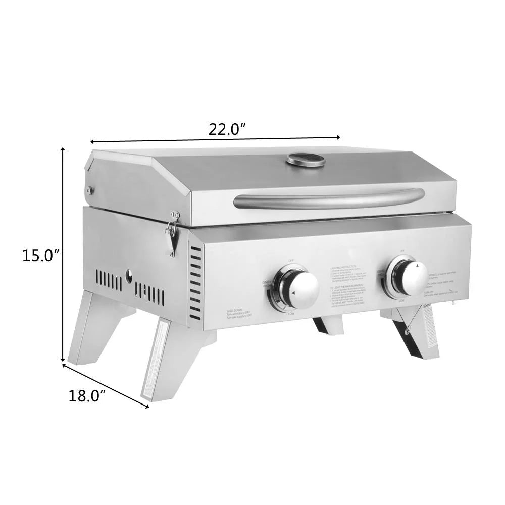 Portable Two-Burner Propane Gas Grill C898048