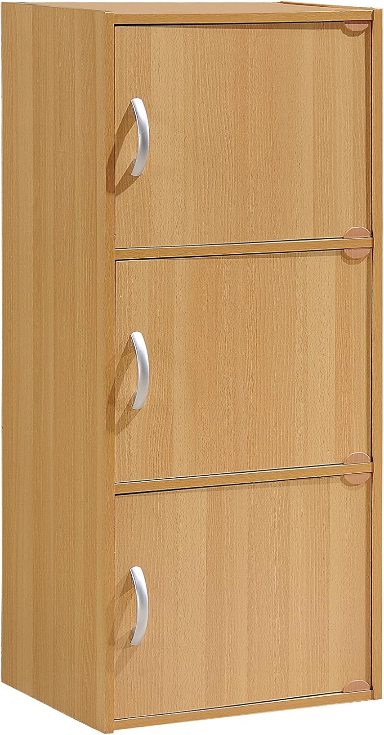 3-Shelf Black Bookcase Cabinet G395