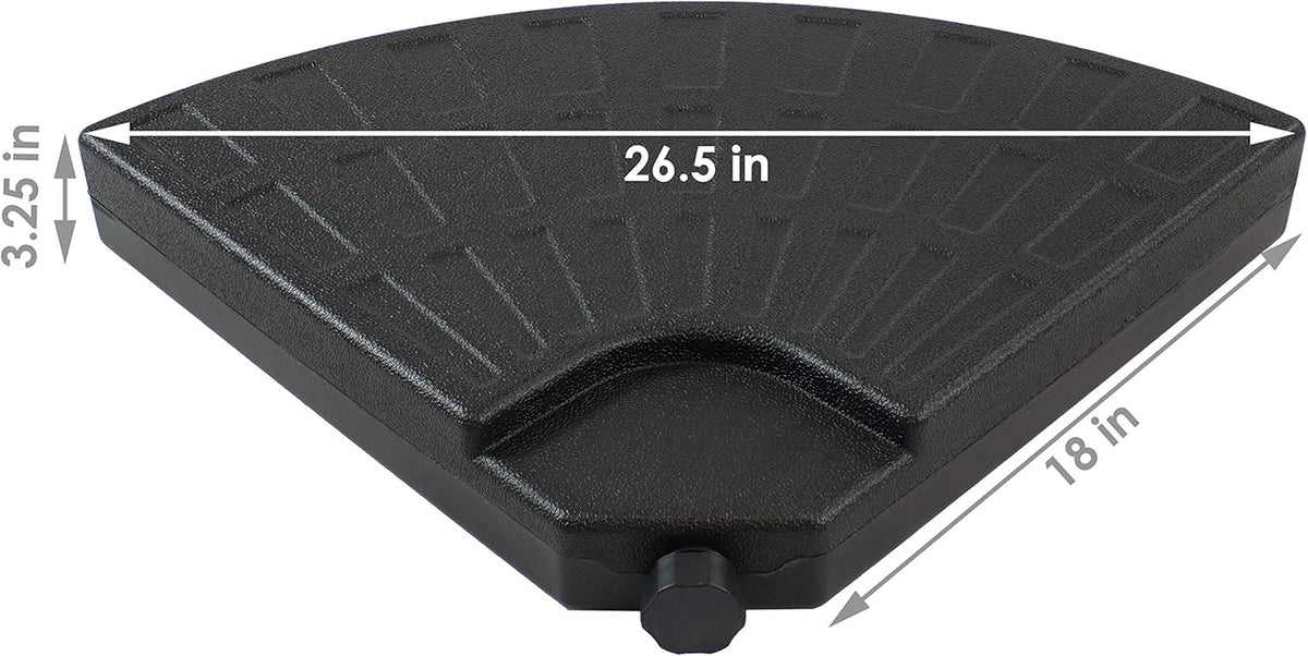 4-Piece Heavy-Duty Cantilever Offset Patio Umbrella Base Plates Black B817437