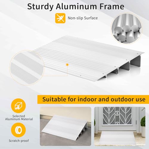 3" Rise Aluminum Door Threshold Ramp with Non-slip Surface P287873