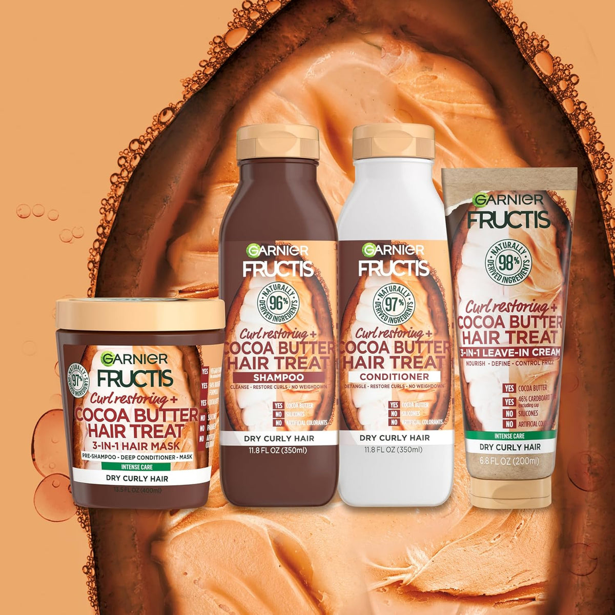 Curl Restoring Cocoa Butter Hair Treat 3 In 1 Leave In Cream 6.8oz B766073