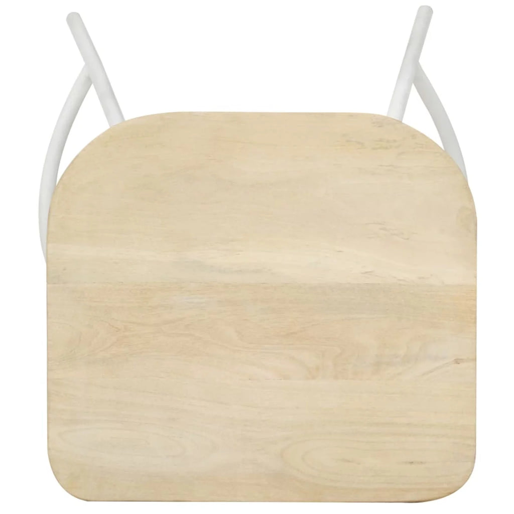 4 Piece Mango Wood Bar Stools with Footrest A253996