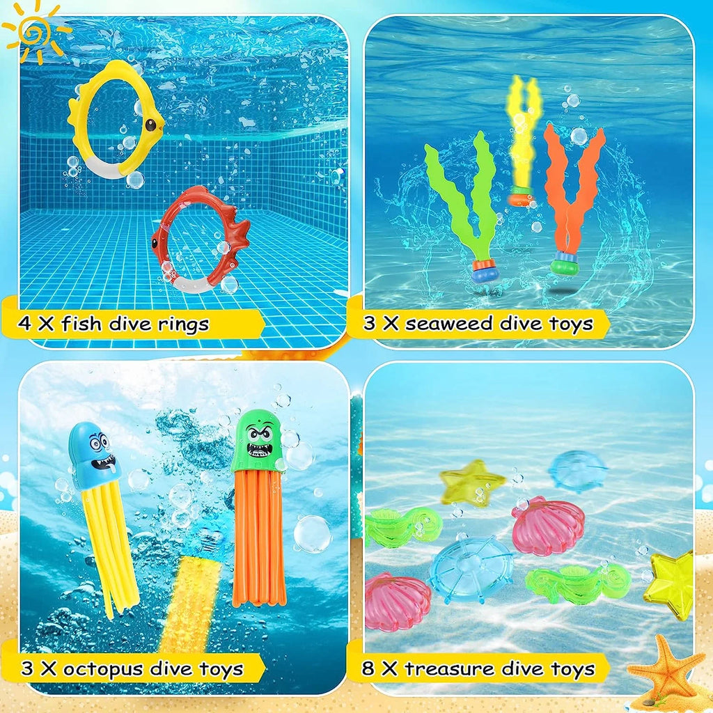 31 Pcs Pool Diving Toys with Storage Bag D430