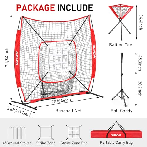 7x7 ft Baseball Softball Net with Strike Zone W7463