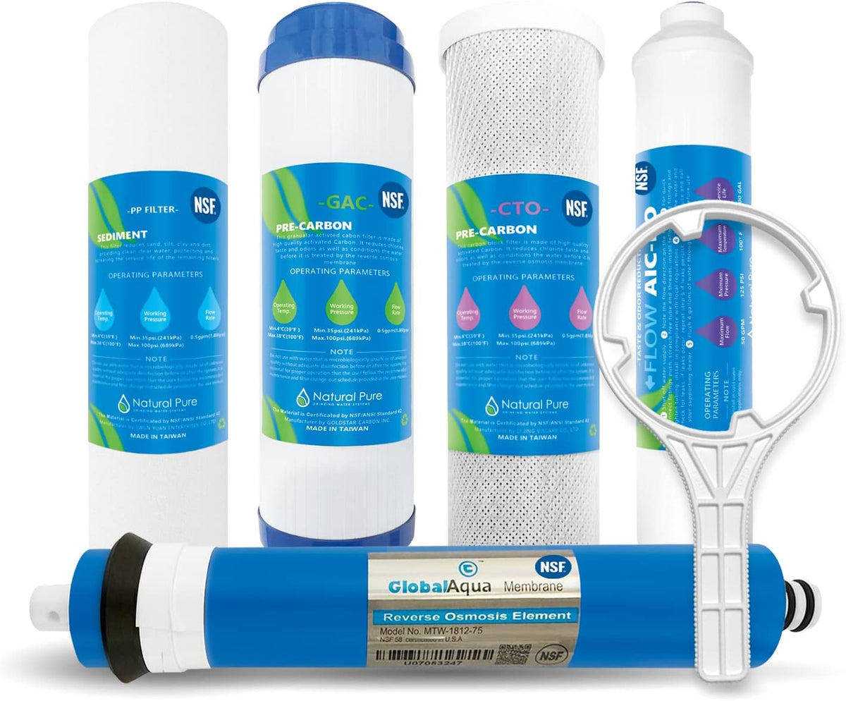 Reverse Osmosis Water Filter Cartridge Replacement with 75 GPD RO Membrane Y86627