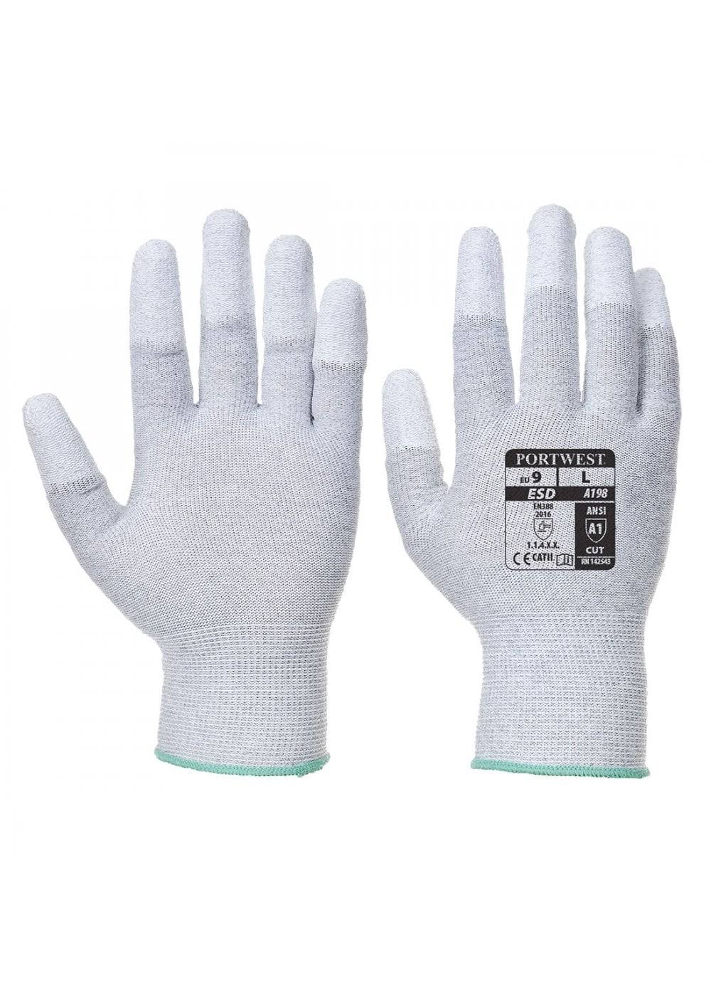 Antistatic PU Fingertip Glove Grey Y68250
