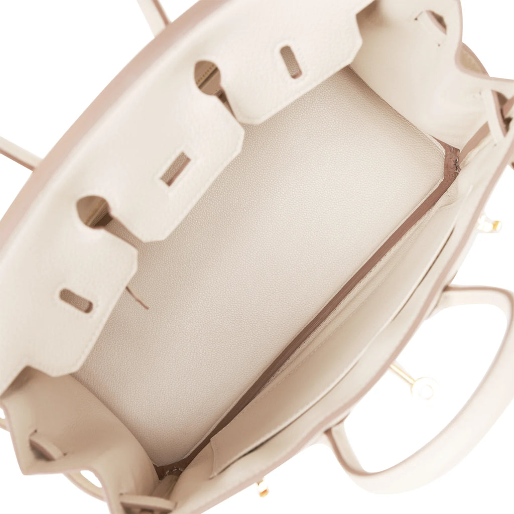 Birkin 25 Craie Togo Gold Hardware P381