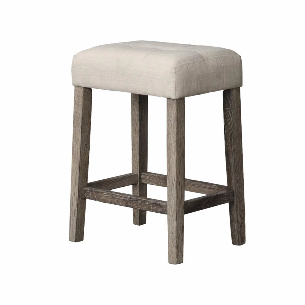 24" Oak Wood Counter Stool Set of 2 D757988