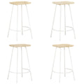 4 Piece Mango Wood Bar Stools with Footrest A253996