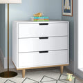 3 Drawer White Wood Dresser B328081