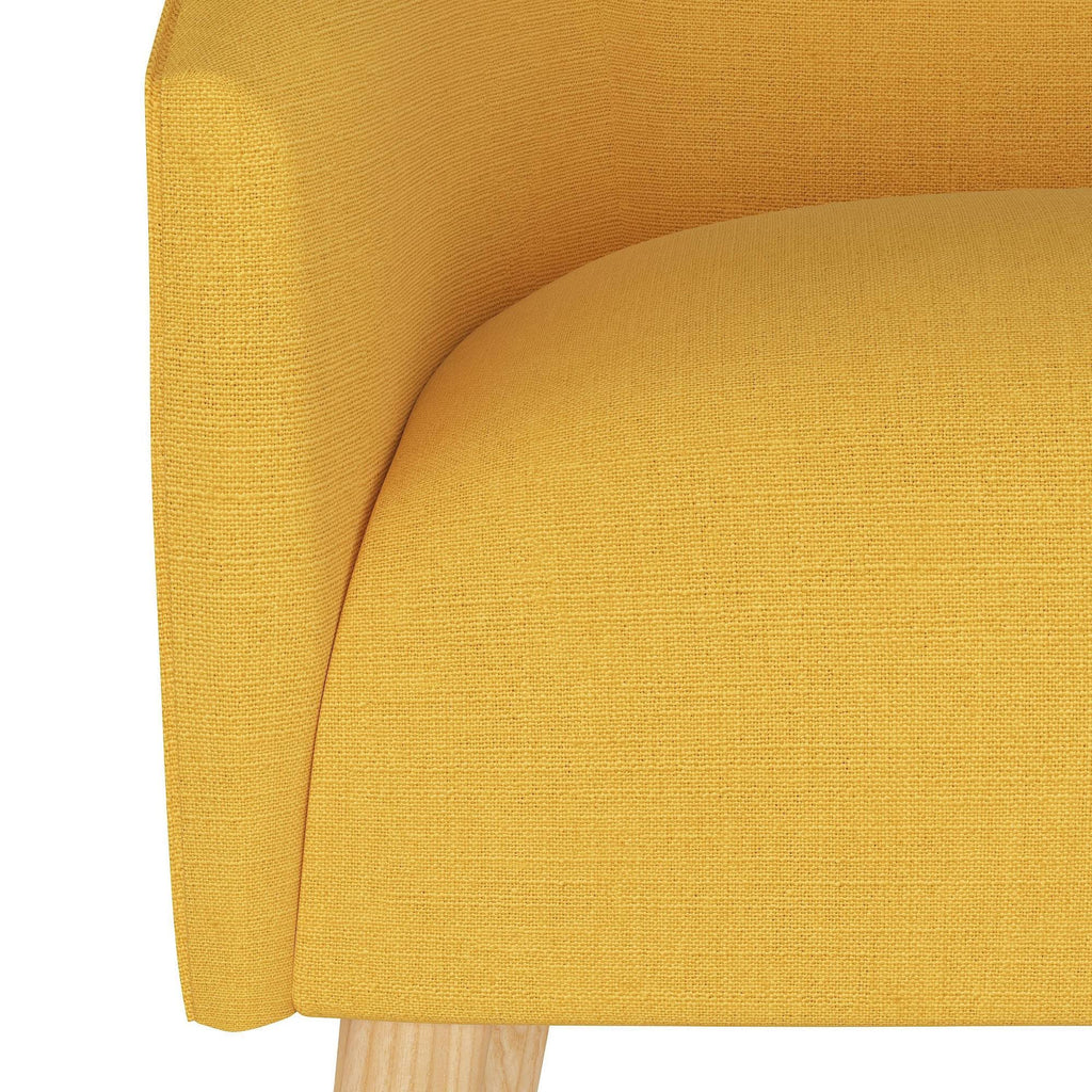French Yellow Linen Arm Chair Z832