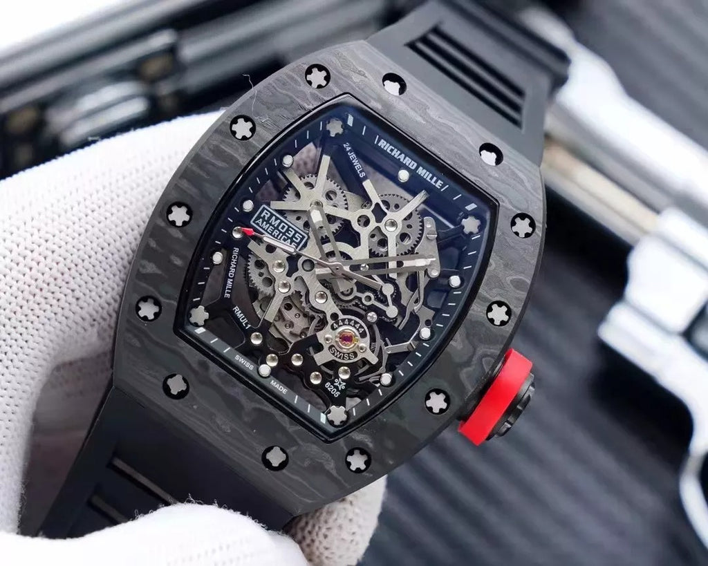 Blue Dial Black Bezel Black Rubber Strap Watch P517488
