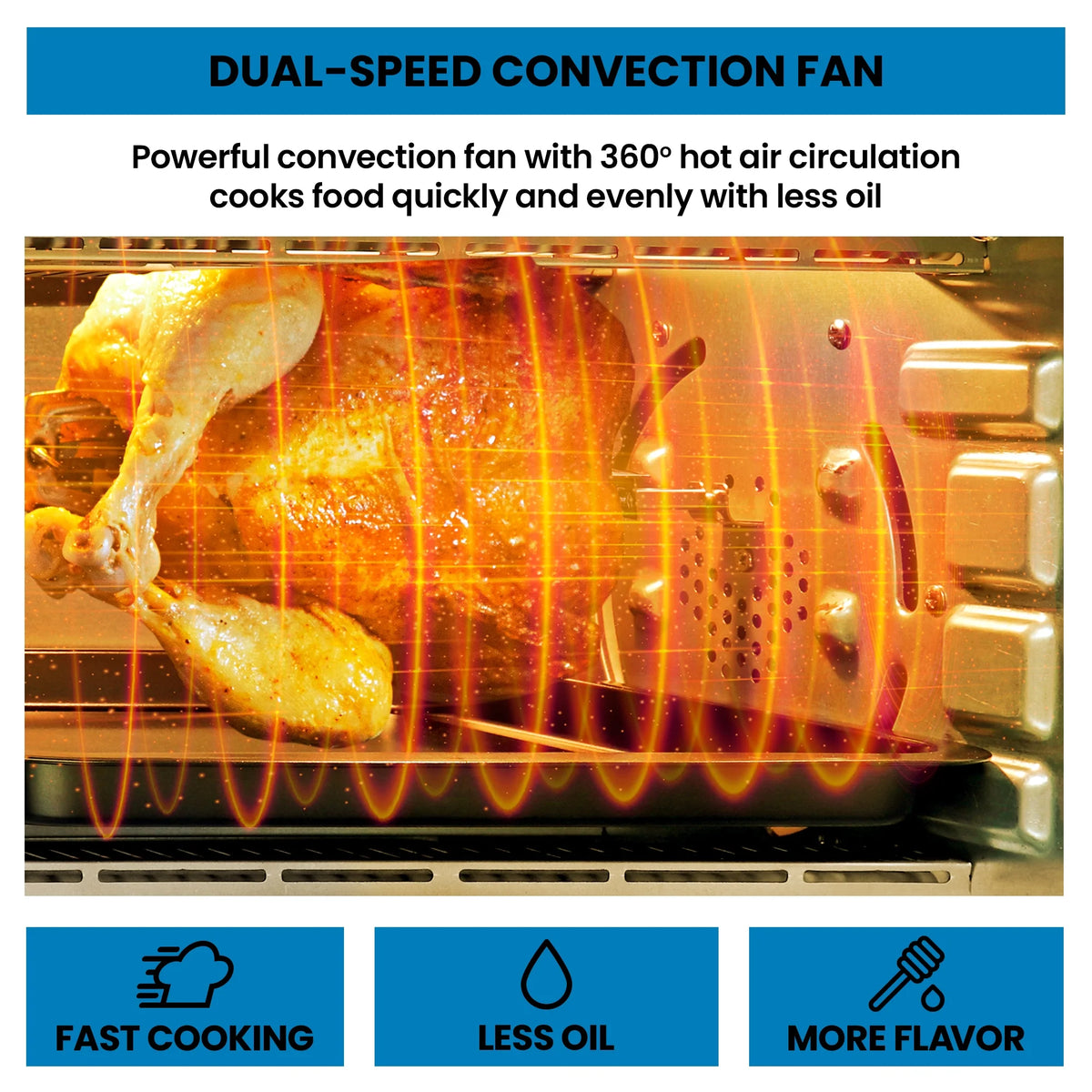 11-In-1 Digital Air Fryer Convection Toaster Oven Rotisserie 6-Slice 1700W Stainless Steel H208862