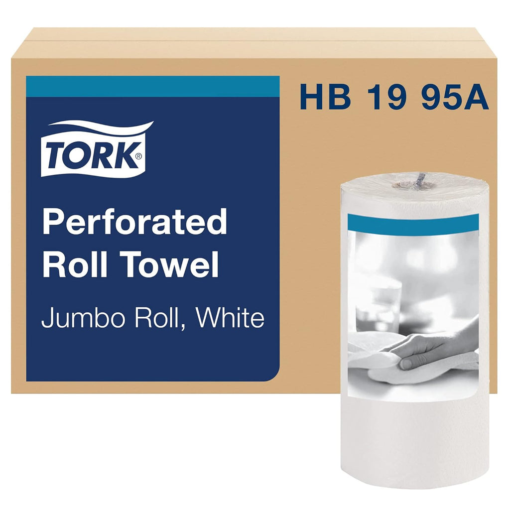 Perforated Paper Towel, White, 2-Ply, Case of 30 Rolls, 120 per Roll, 3,600 Towels Pack of 2 E35154