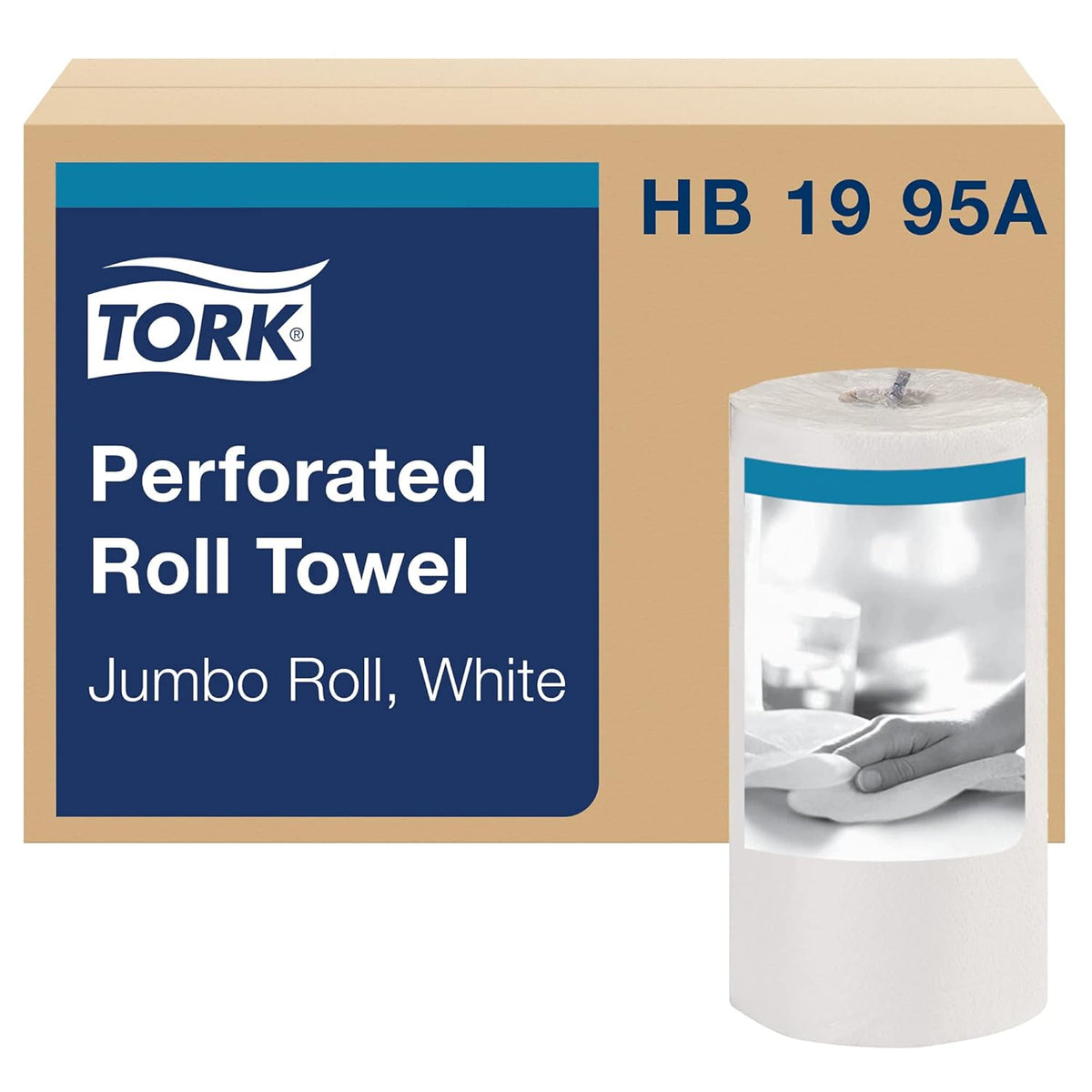 Perforated Paper Towel, White, 2-Ply, Case of 30 Rolls, 120 per Roll, 3,600 Towels Pack of 2 E35154