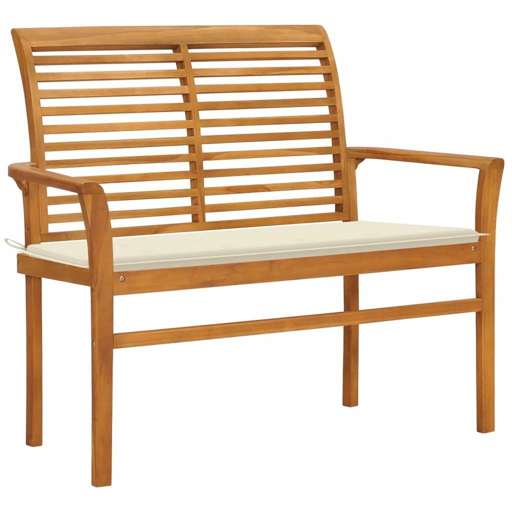 Teak Wood Patio Bench with Cushion W449