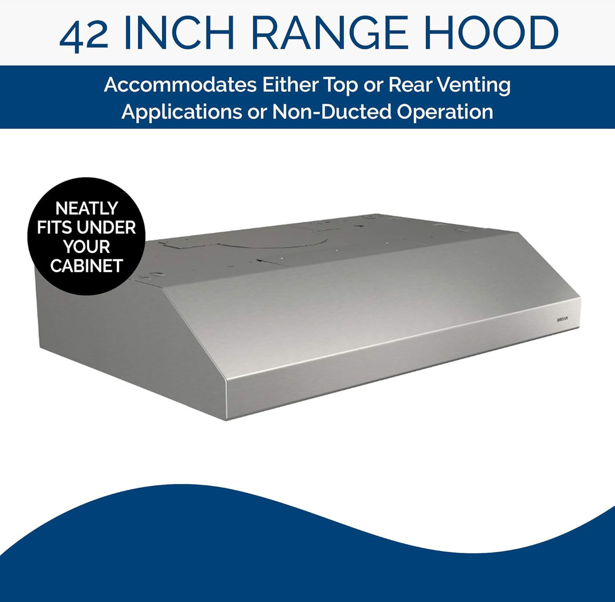 42-inch Stainless Steel Under Cabinet Range Hood with Light O7367