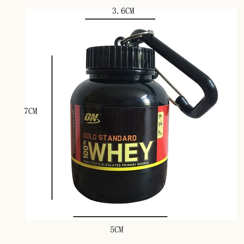 Protein Powder Container with Durable Key-Chain Portable to-Go Container (2) J515