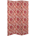 6 ft. Tall Aged Damask Canvas Room Divider W620