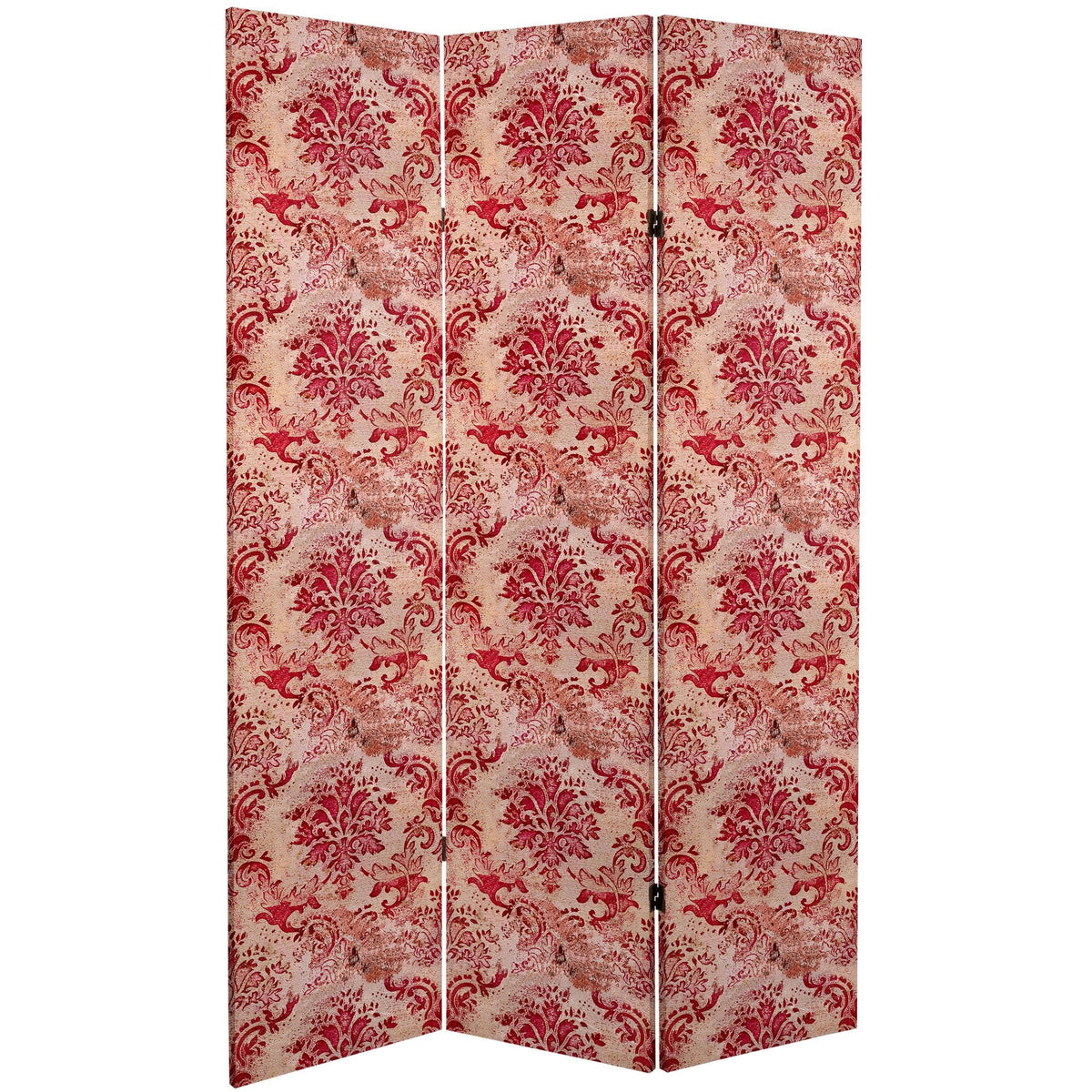 6 ft. Tall Aged Damask Canvas Room Divider W620