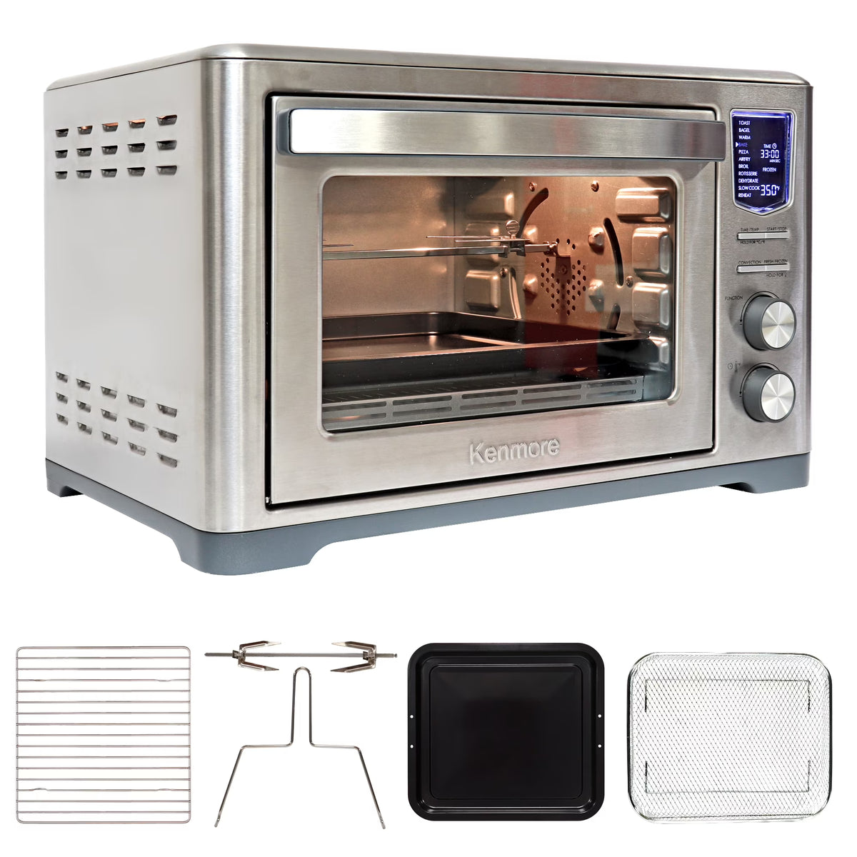 11-In-1 Digital Air Fryer Convection Toaster Oven Rotisserie 6-Slice 1700W Stainless Steel H208862