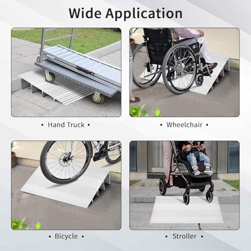 3" Rise Aluminum Door Threshold Ramp with Non-slip Surface P287873