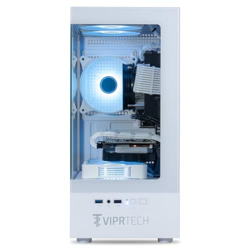 White Liquid-Cooled Gaming Desktop Computer, AMD Ryzen 7, RTX 4060 8GB, 32GB DDR4, 1TB NVMe SSD K25927