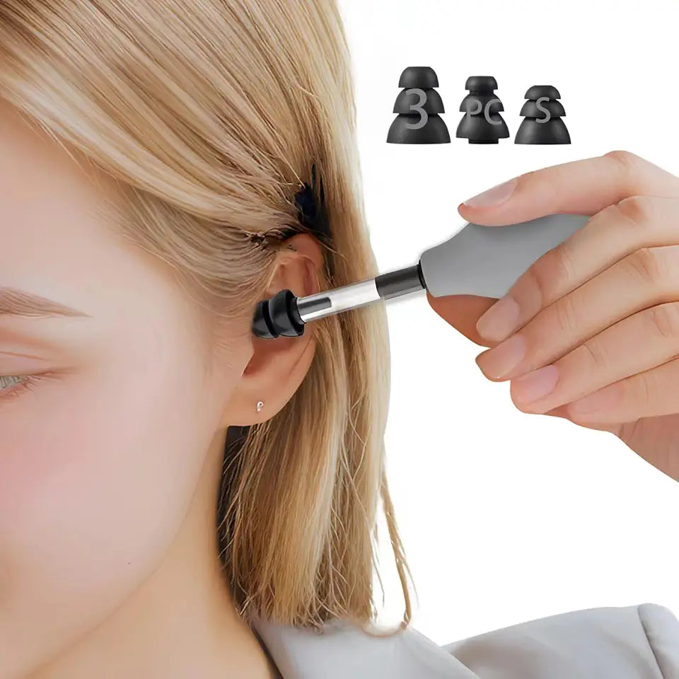 Ear Tinnitus Pressure Suction Pump Device with 3 Size Earplugs O2277