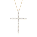 Diamond Cross Pendant Necklace in 14kt Yellow Gold N7105