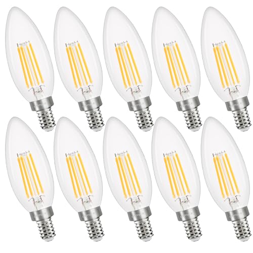 Pack of 6 Dimmable E12 LED Candelabra Bulb 5000K Daylight White 40W Equivalent 400LM C35 B11 Edison Filament Candle Bulbs A6899