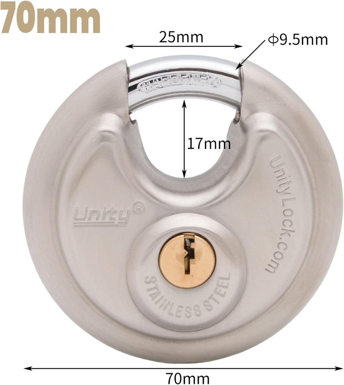 Stainless Steel Disc Padlock, 2-3/4" (70mm), Pack of 2 V498537