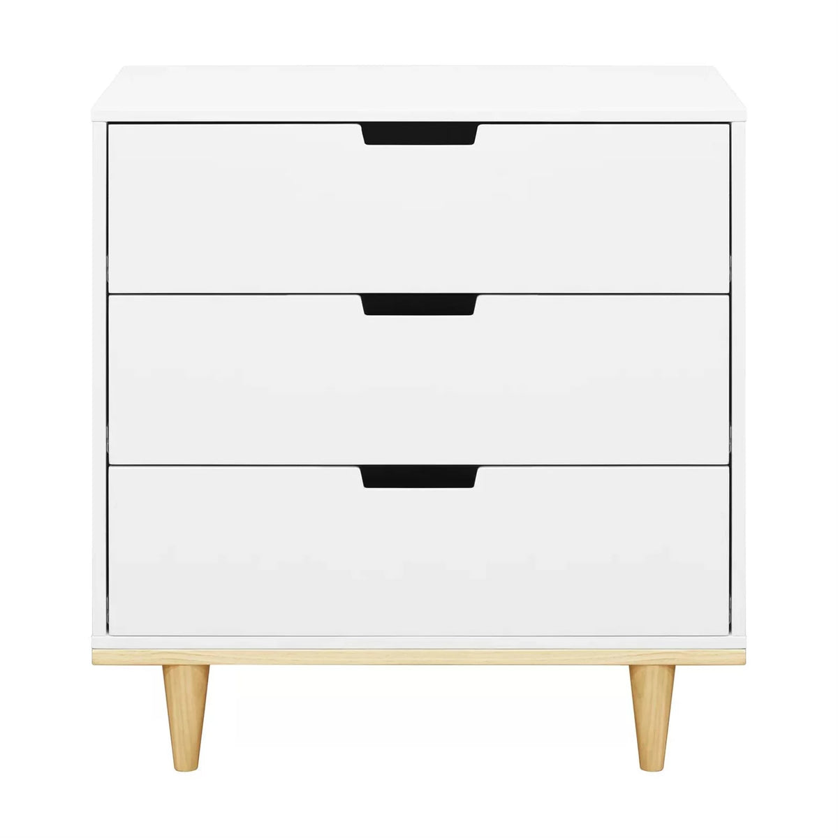 3 Drawer White Wood Dresser B328081