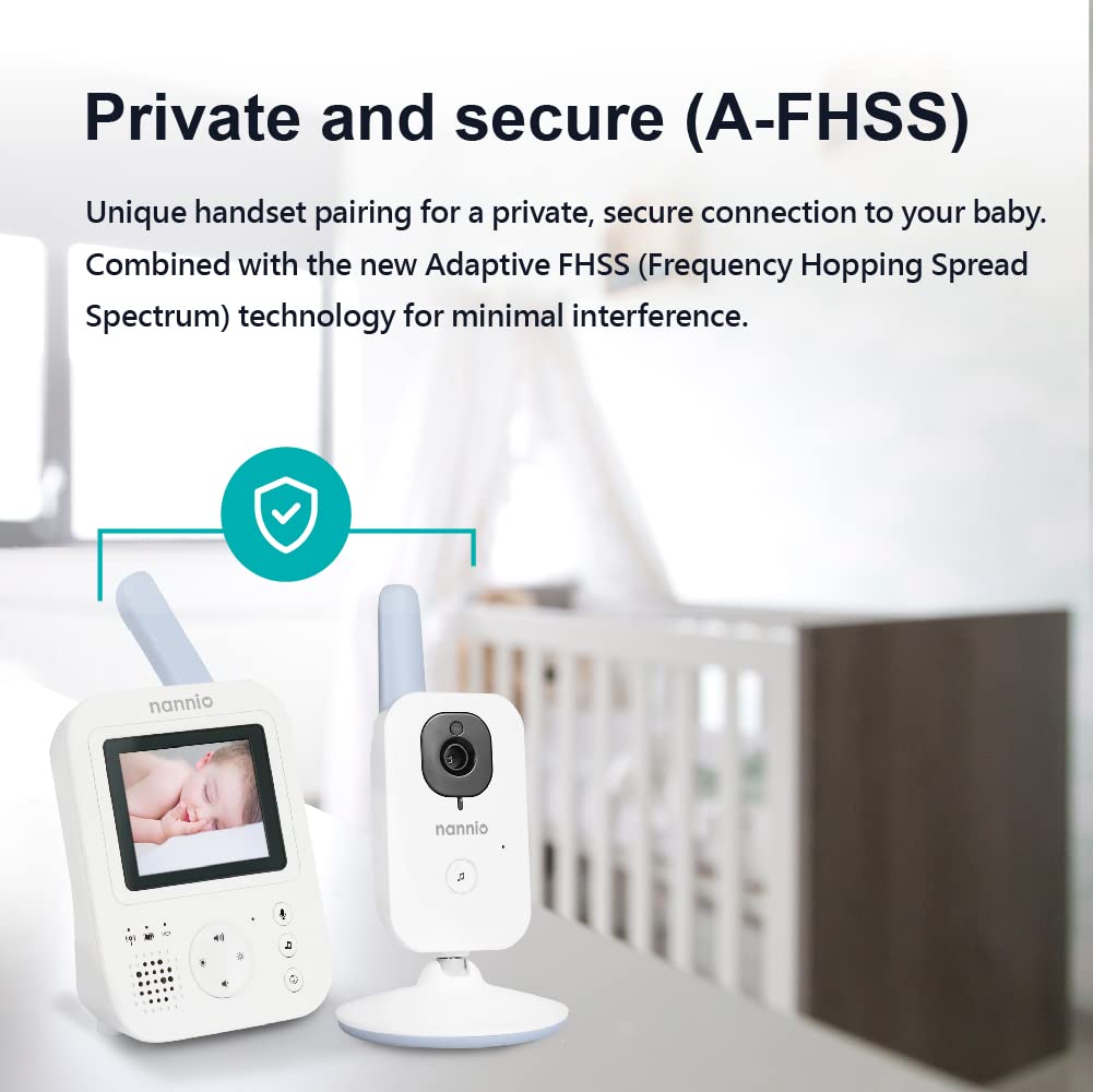 Video Baby Monitor with Camera and Audio, Two-Way Talk, Auto Night Vision, 5 Lullabies, 985ft Range, Pack of 2 V9714