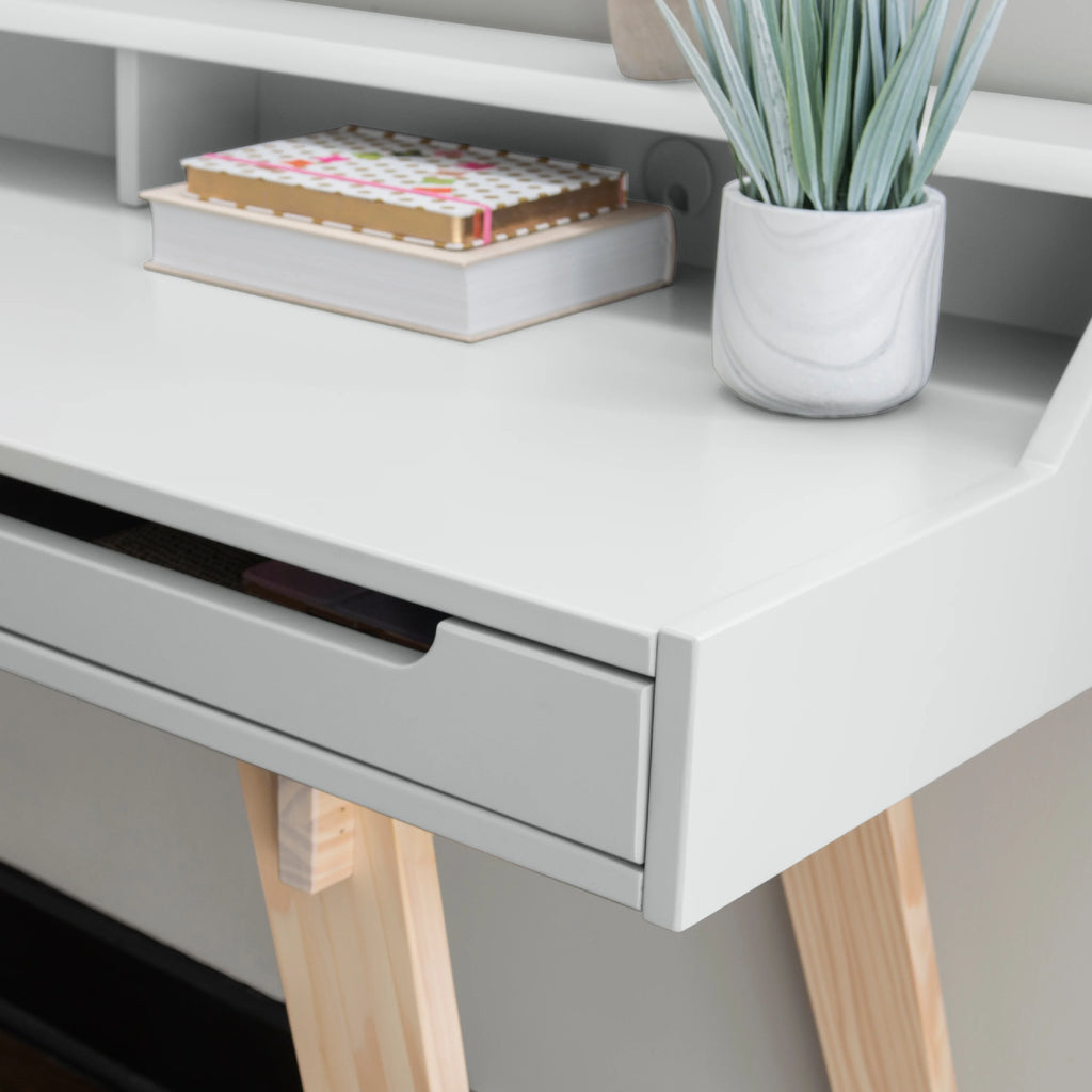 2-Drawer Desk, Natural and White Finish U17644
