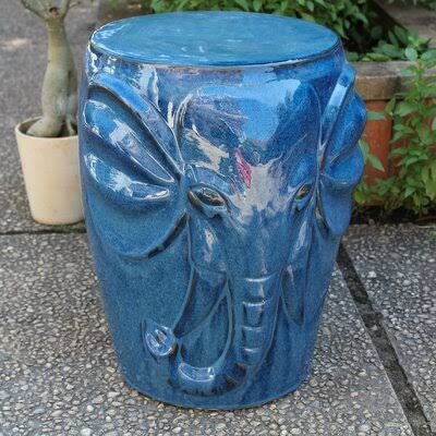 Navy Blue Glaze Garden Stool D3755