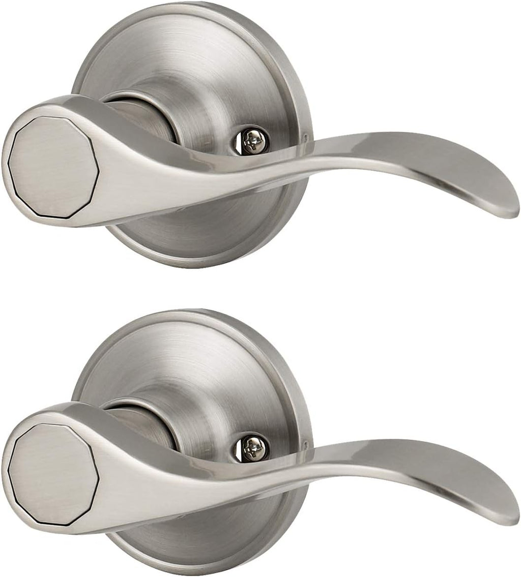 6 Pack Non-Locking Satin Nickel Door Lever Set U55482