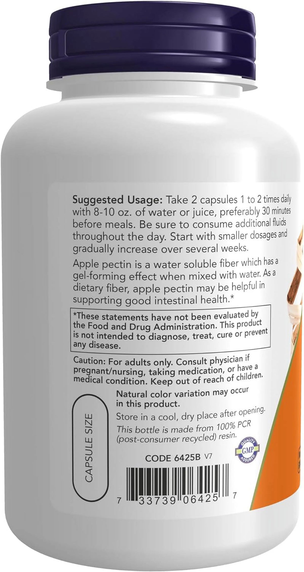 Apple Pectin 700 mg Dietary Fiber 120 Veg Capsules B95034
