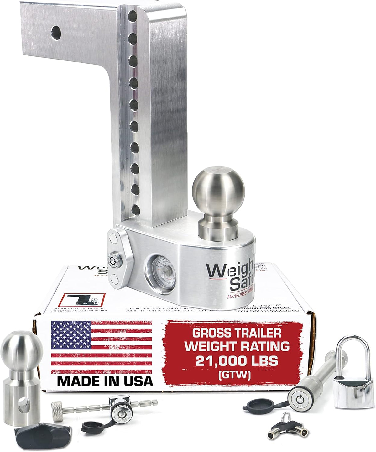 Aluminum Adjustable 6" Drop, Stainless Steel Ball, 3" Receiver M31311