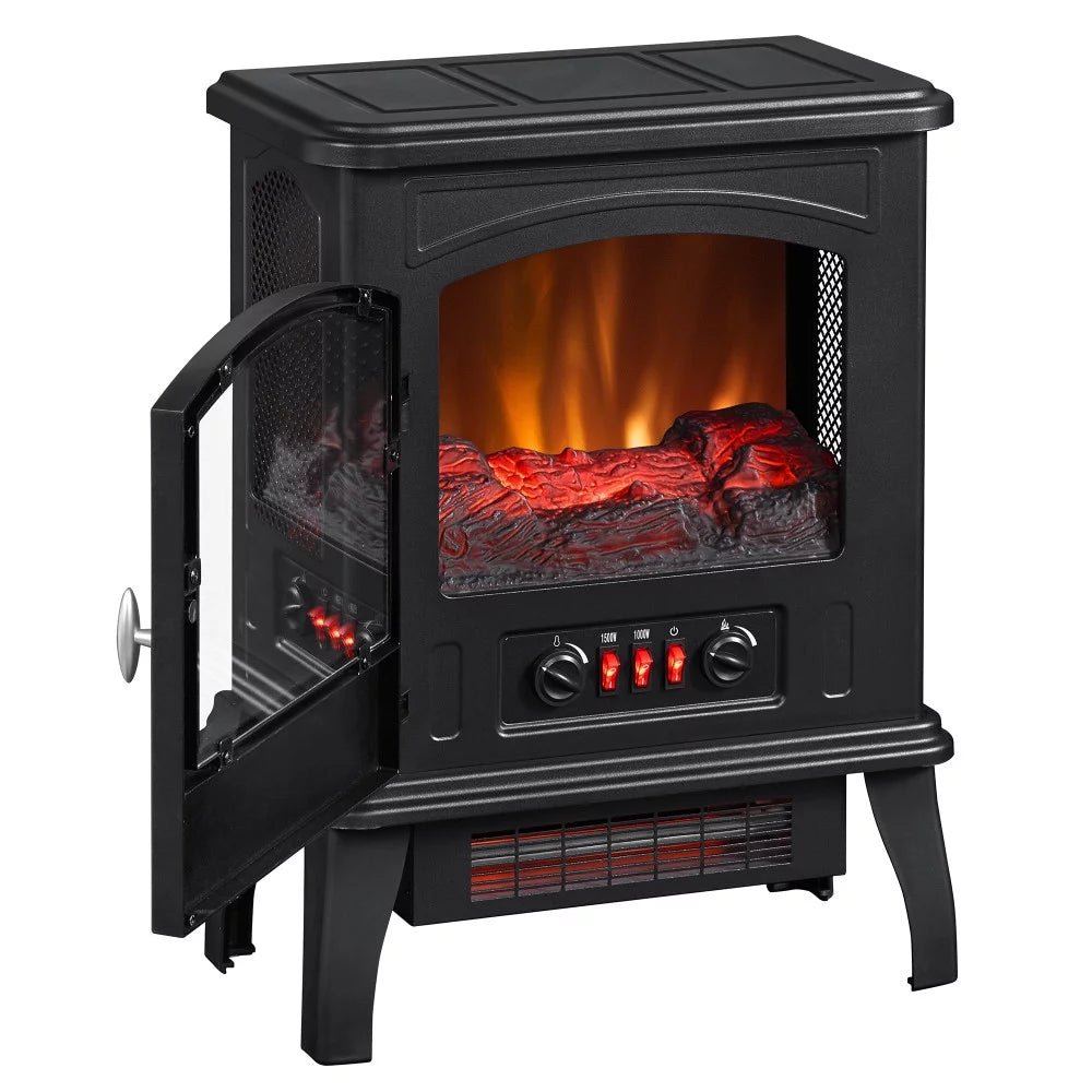 Black Infrared Quartz Electric Fireplace Stove Heater K277